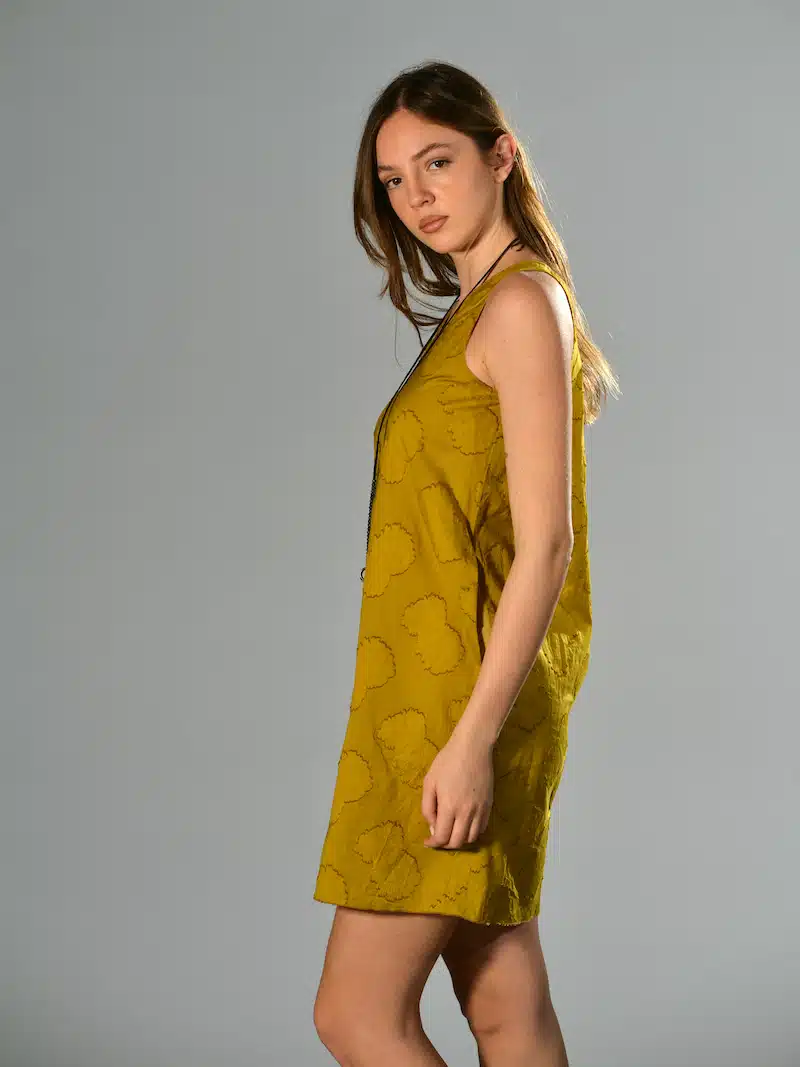 Abito corto cotone giallo marina lari 6
