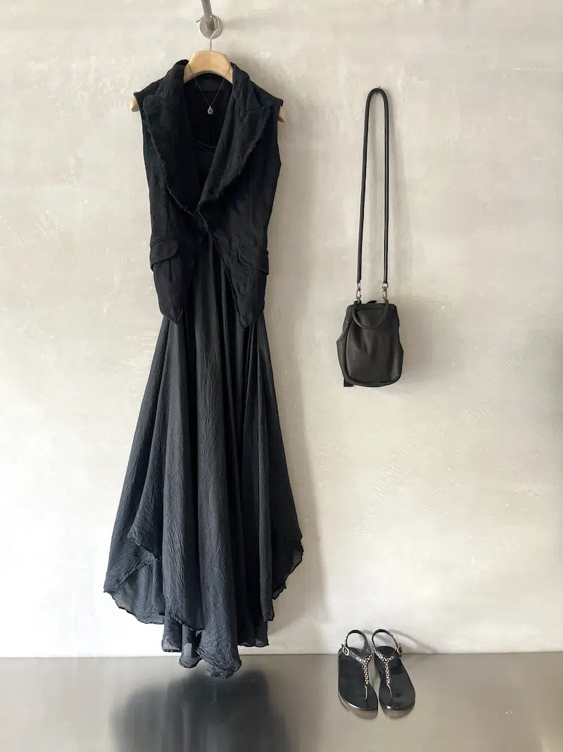 black silk dress marc le bihan