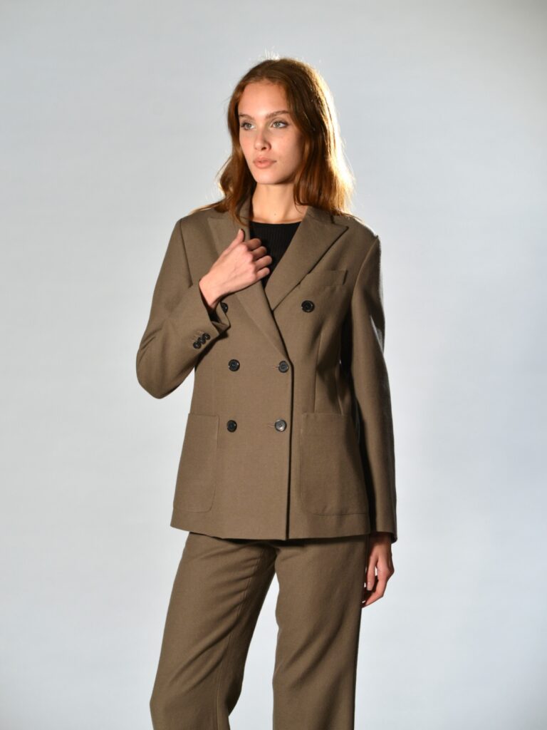 giacca doppio petto beige marina lari