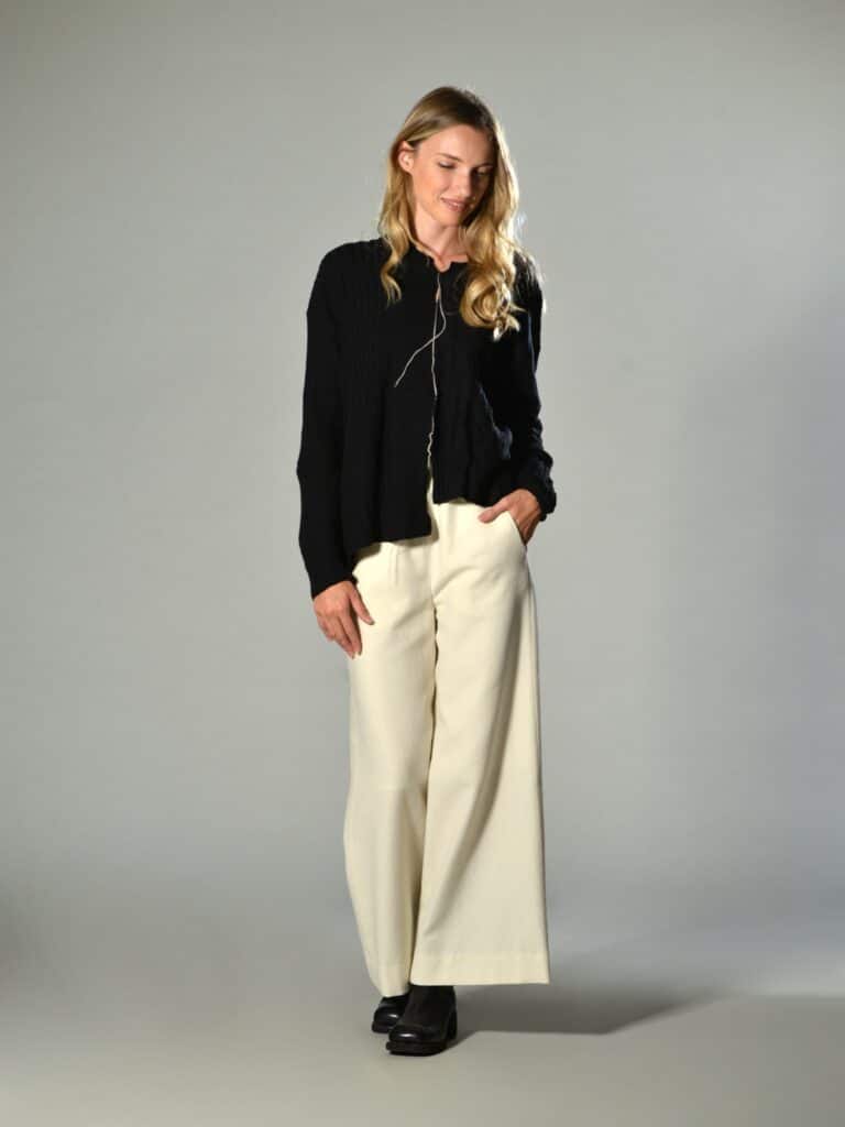 pantaloni crop in lana bianco marina lari