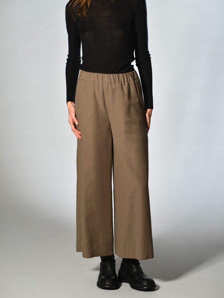 pantaloni crop lana beige marina lari