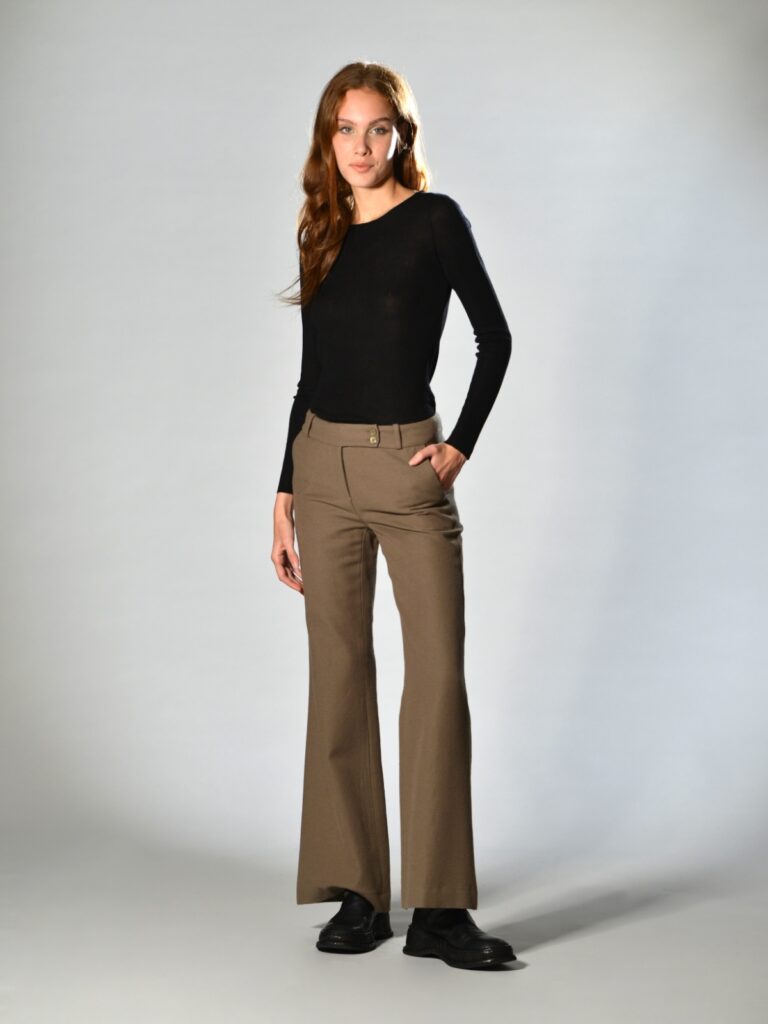pantaloni crop lana beige marina lari 1