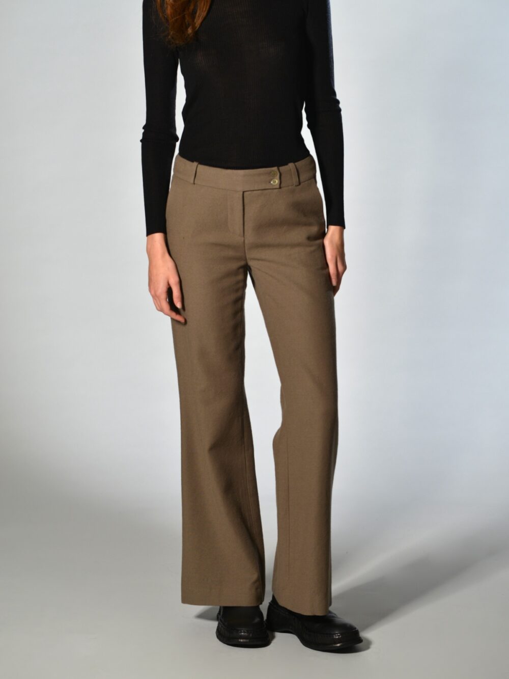 pantaloni crop lana beige marina lari