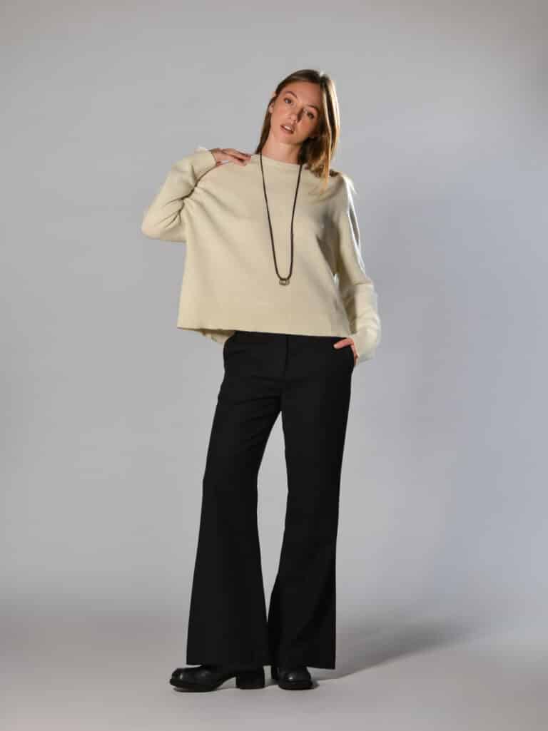 pantaloni crop lana nero marina lari 2 2
