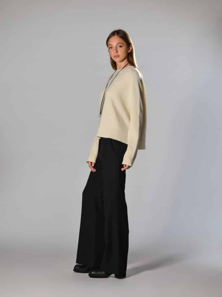 pantaloni crop lana nero marina lari 3 1
