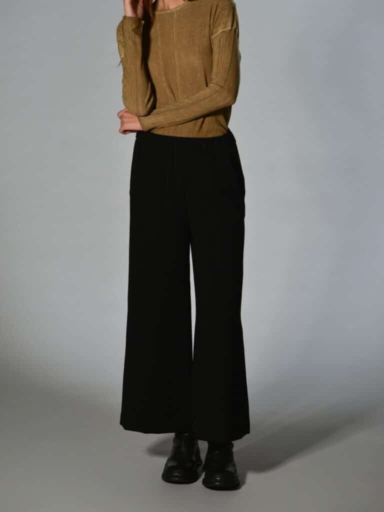 pantaloni crop lana nero marina lari 5