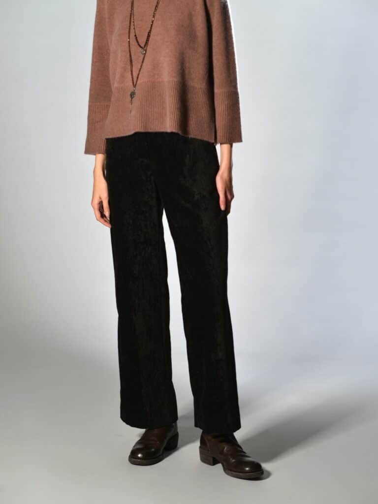 pantaloni lunghi gamba dritta velluto marrone marina lari