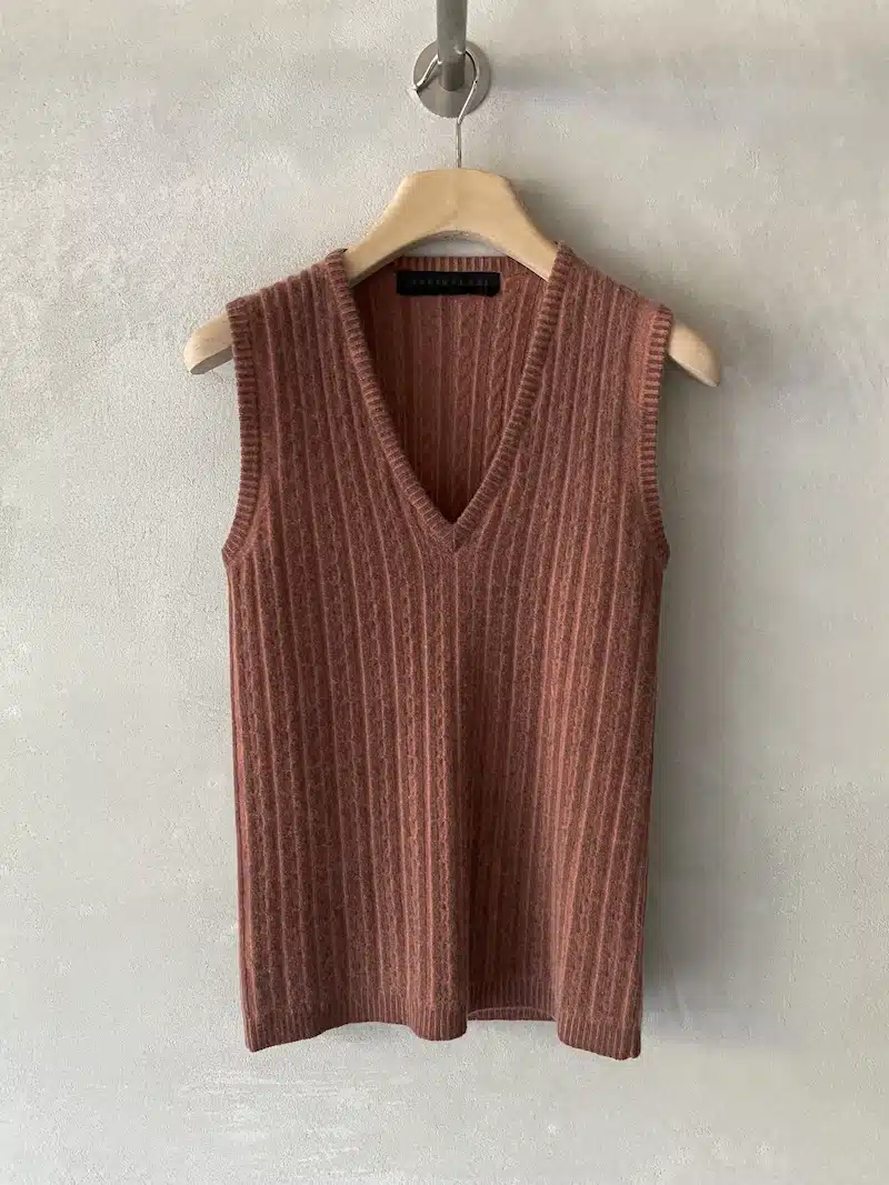 gilet cashmere salmone marina lari