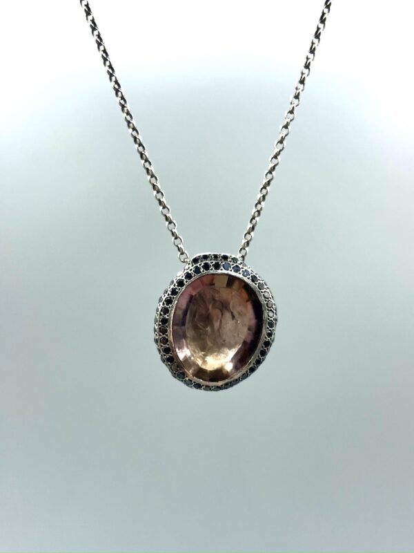 collana con pendente diamanti rosa maria jewellery