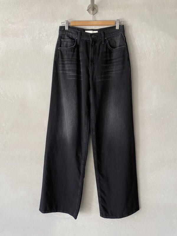 jeans gamba dritta leggero cotone nero the snipper zip sneak mother denim