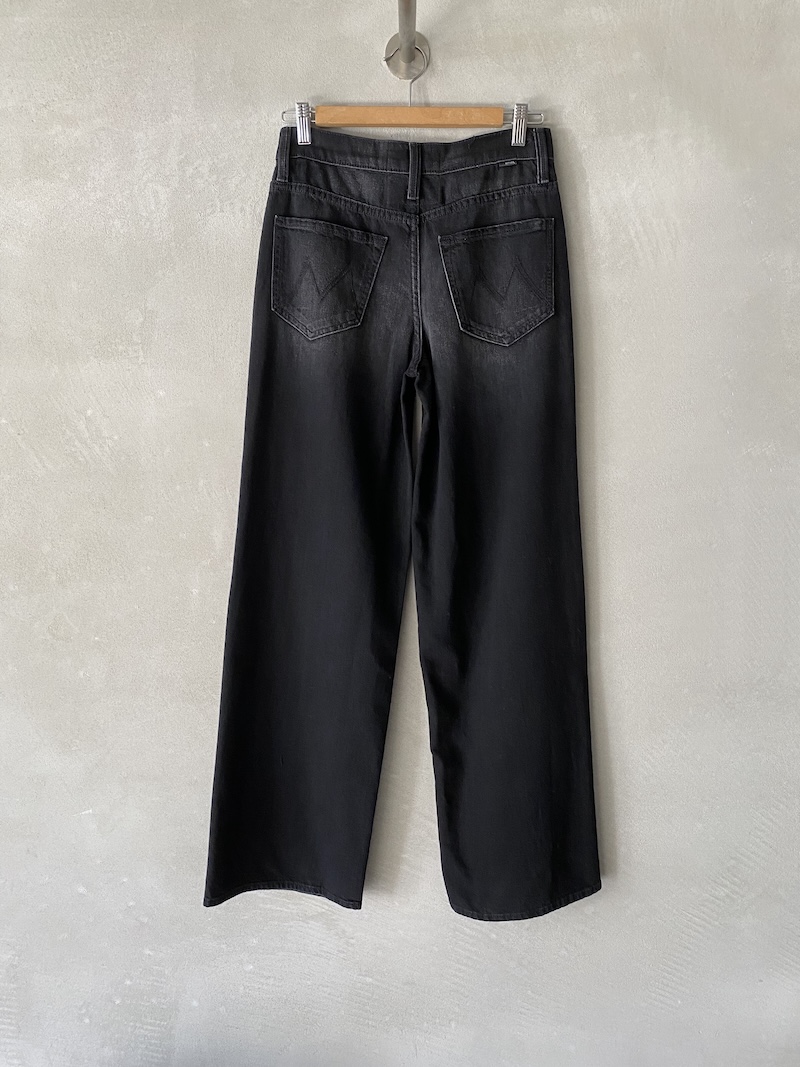 jeans gamba dritta leggero cotone nero the snipper zip sneak mother denim