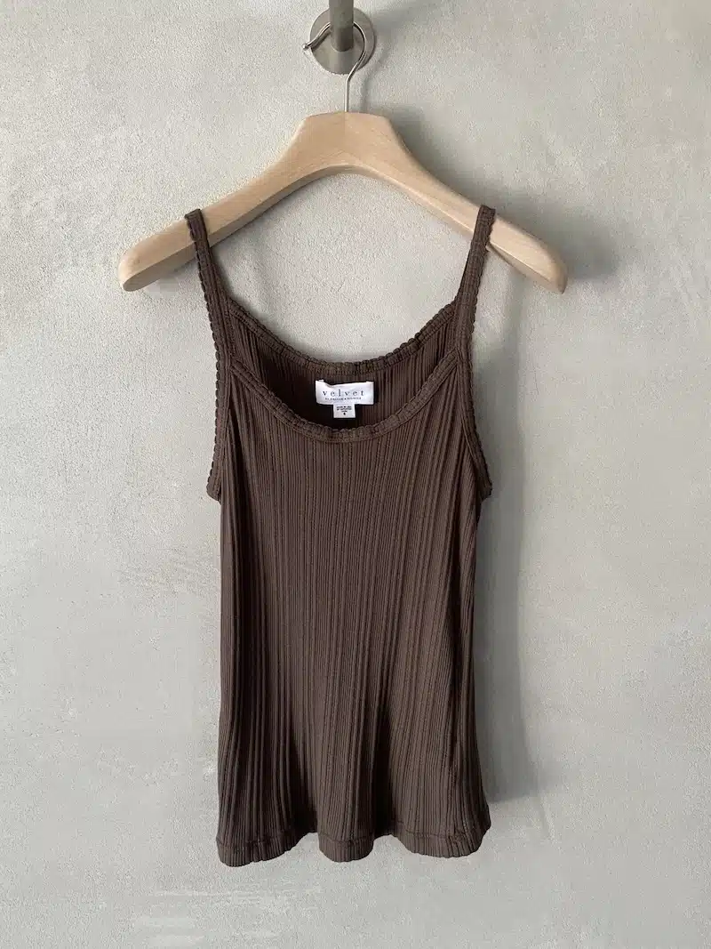 canottiera costine cotone marrone velvet