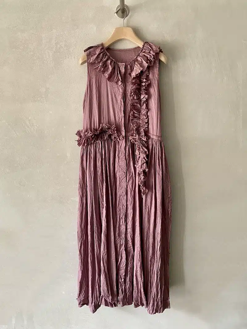 abito lungo seta rosa christian peau