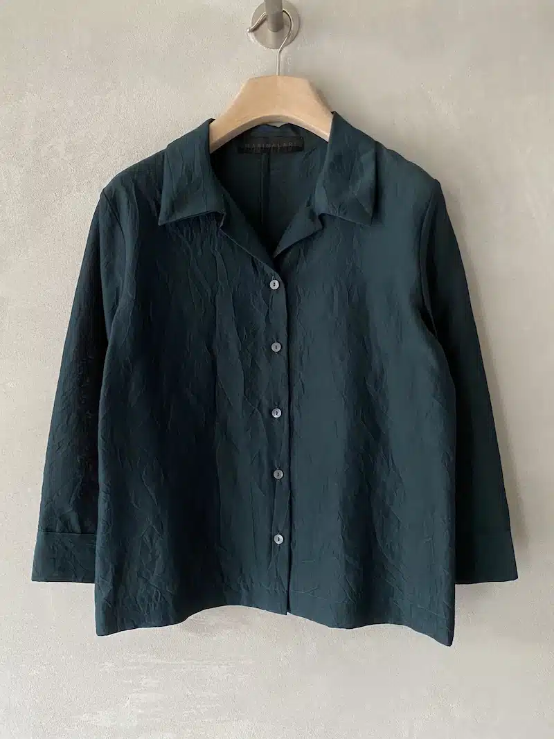 camicia boxi cotone seta verde marina lari