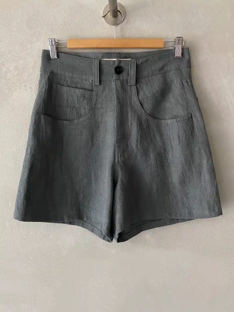 shorts larghi 5 tasche lino grigio marina lari