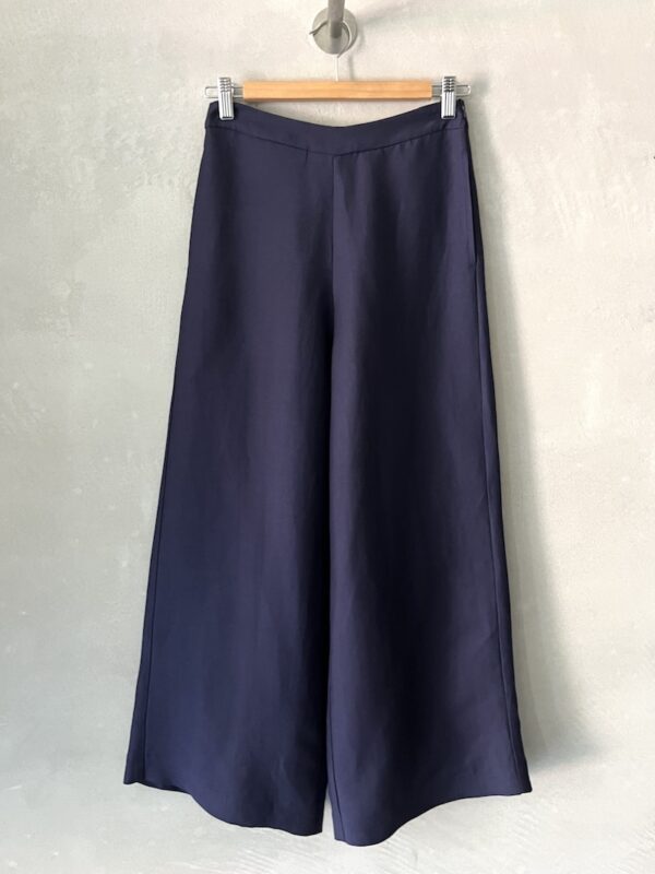 pantaloni larghi dritti crop blu marina lari