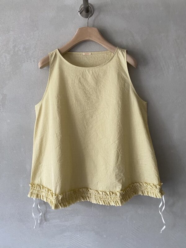 top oversize smanicato cotone seta giallino apuntobi