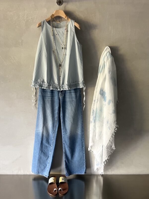 apuntob top cotone azzurro