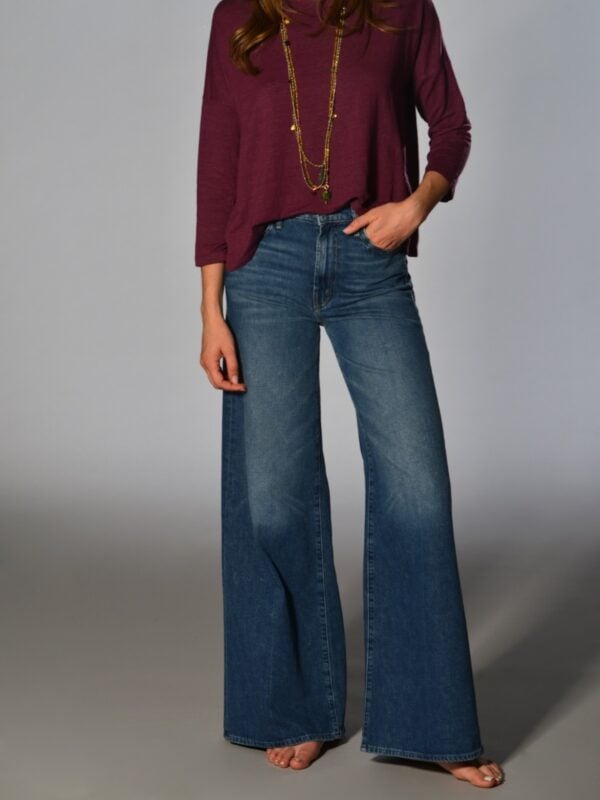 jeans gamba larga the undercover sneak mother denim