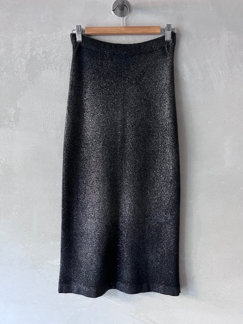 gonna longuette lana cashmere lurex nero avant toi