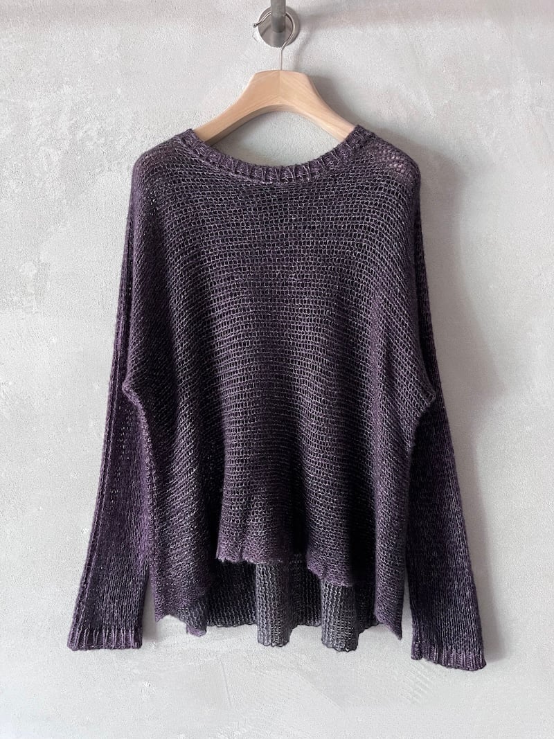 maglia leggera cashmere seta melanzana avant toi