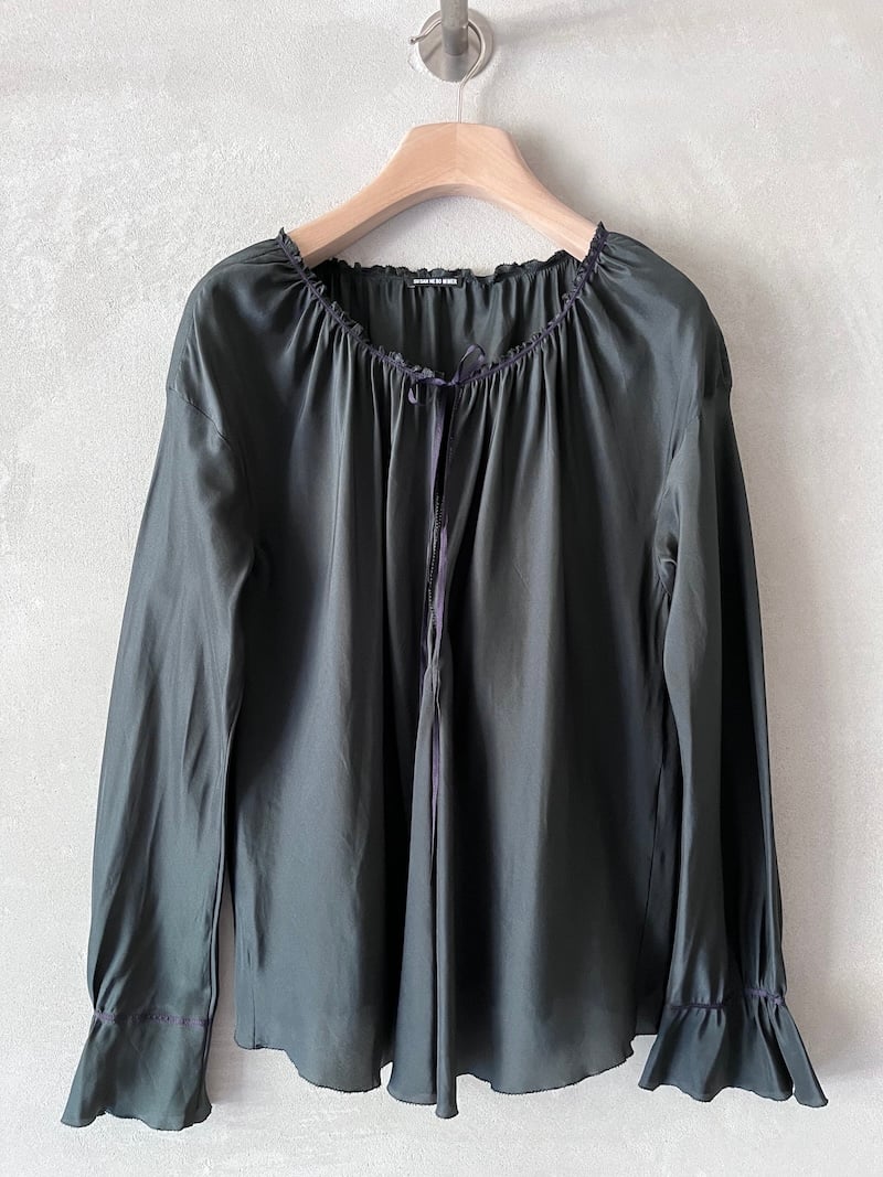 blusa camicia seta verde bottiglia susanne bommer