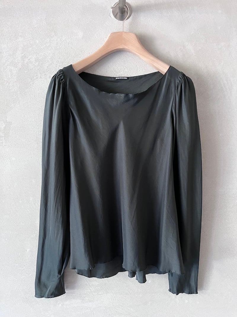 blusa top seta verde bottiglia susanne bommer