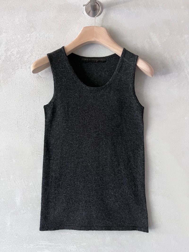 canotta aderente cashmere light grigio antracite melange marina lari