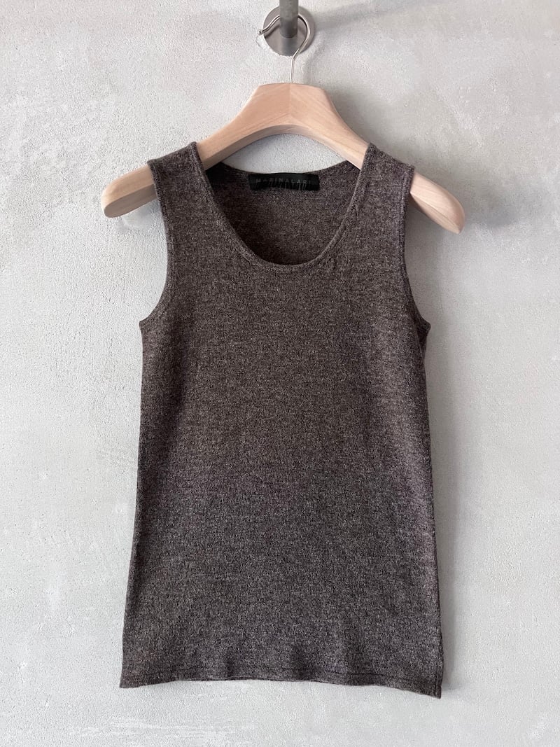 canotta aderente cashmere light tortora melange marina lari