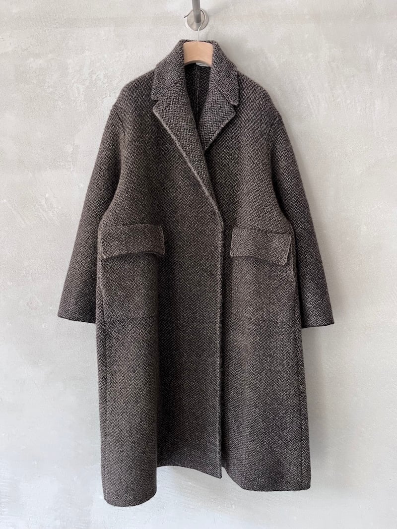 cappotto doppiopetto oversize lana marrone beige boboutic