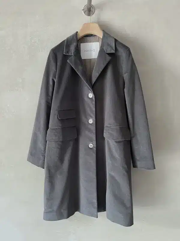 cappotto velluto foderato grigio rialto