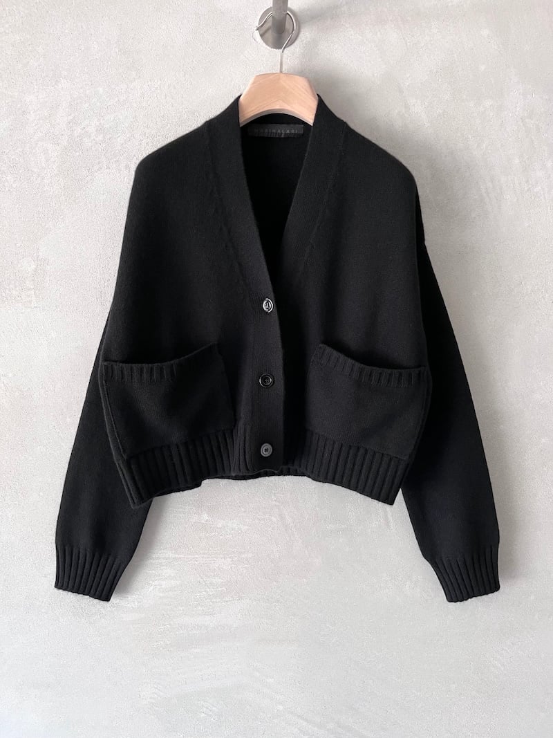 cardigan over corto cashmere nero marina lari
