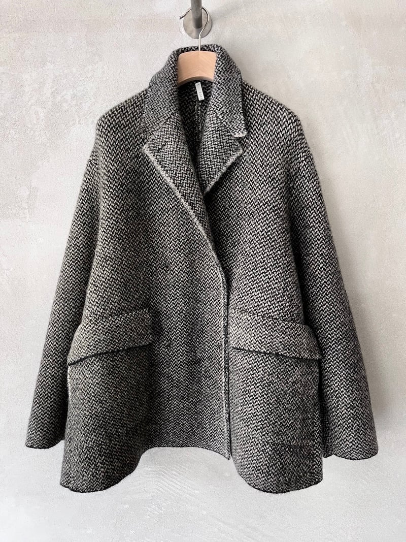 giaccone doppiopetto lana nero grigio boboutic