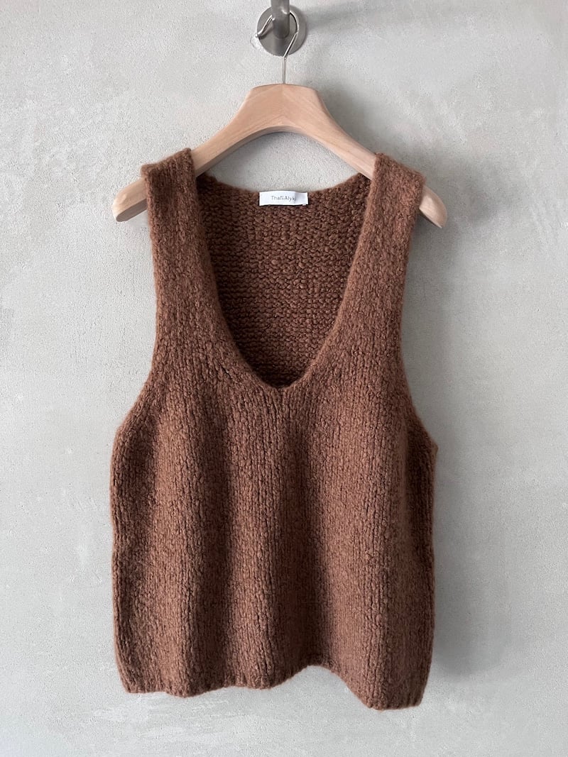 gilet cashmere seta scollato cammello that's alyki