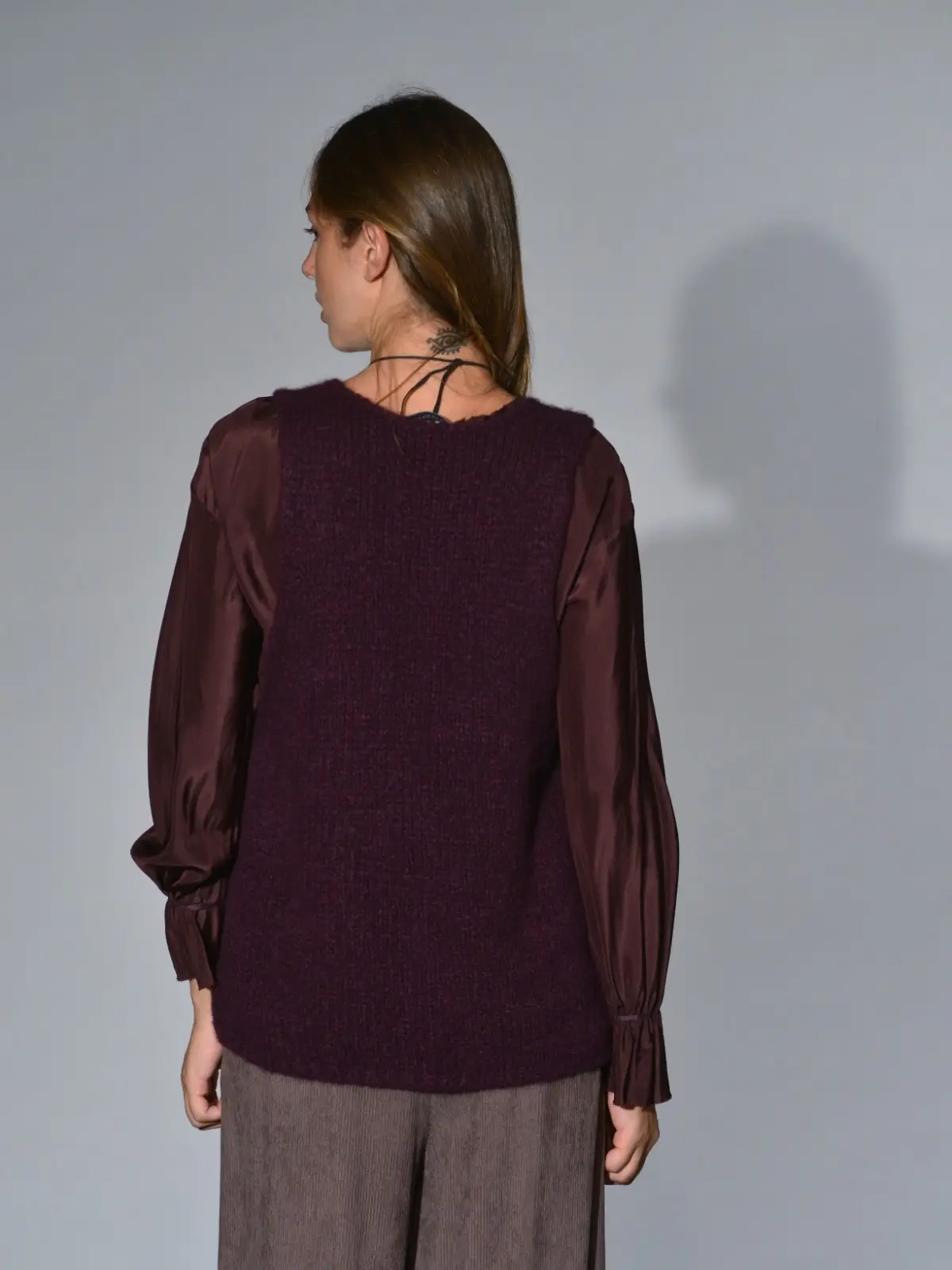 gilet cashmere seta scollato prugna that's alyki 2