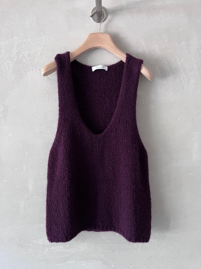 gilet cashmere seta scollato prugna that's alyki