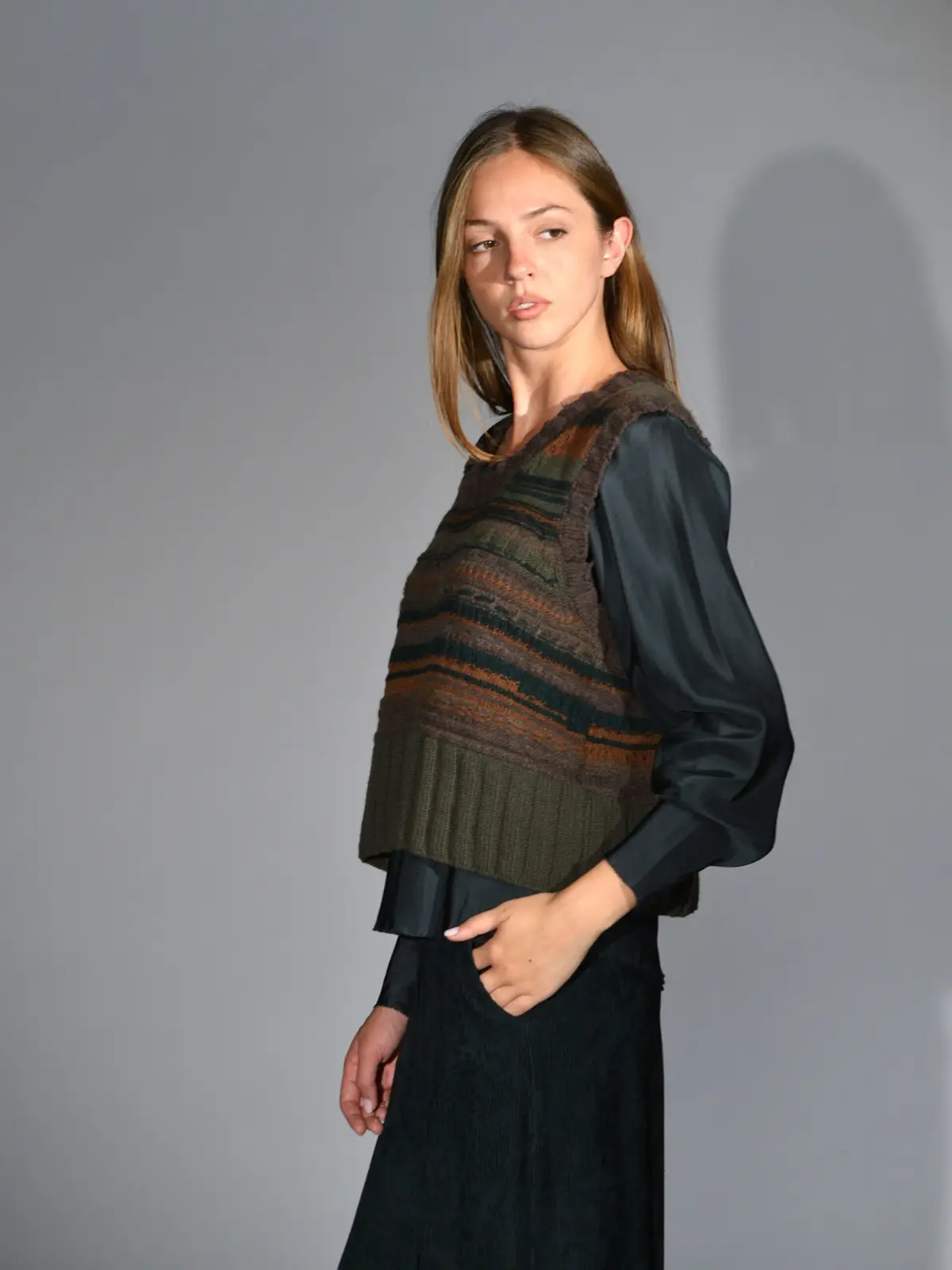 gilet lana merino multicolor serie numerica 1