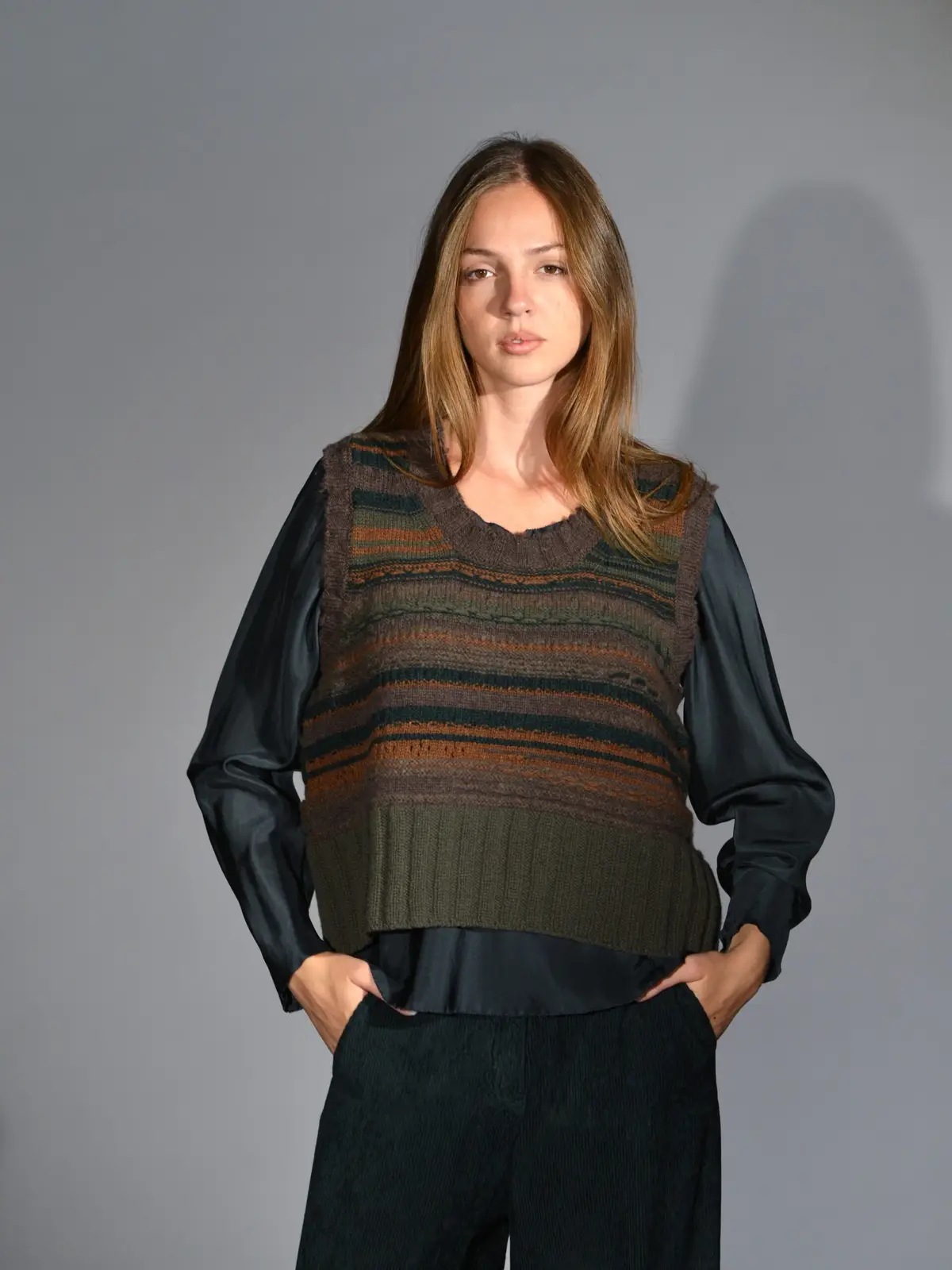 gilet lana merino multicolor serie numerica