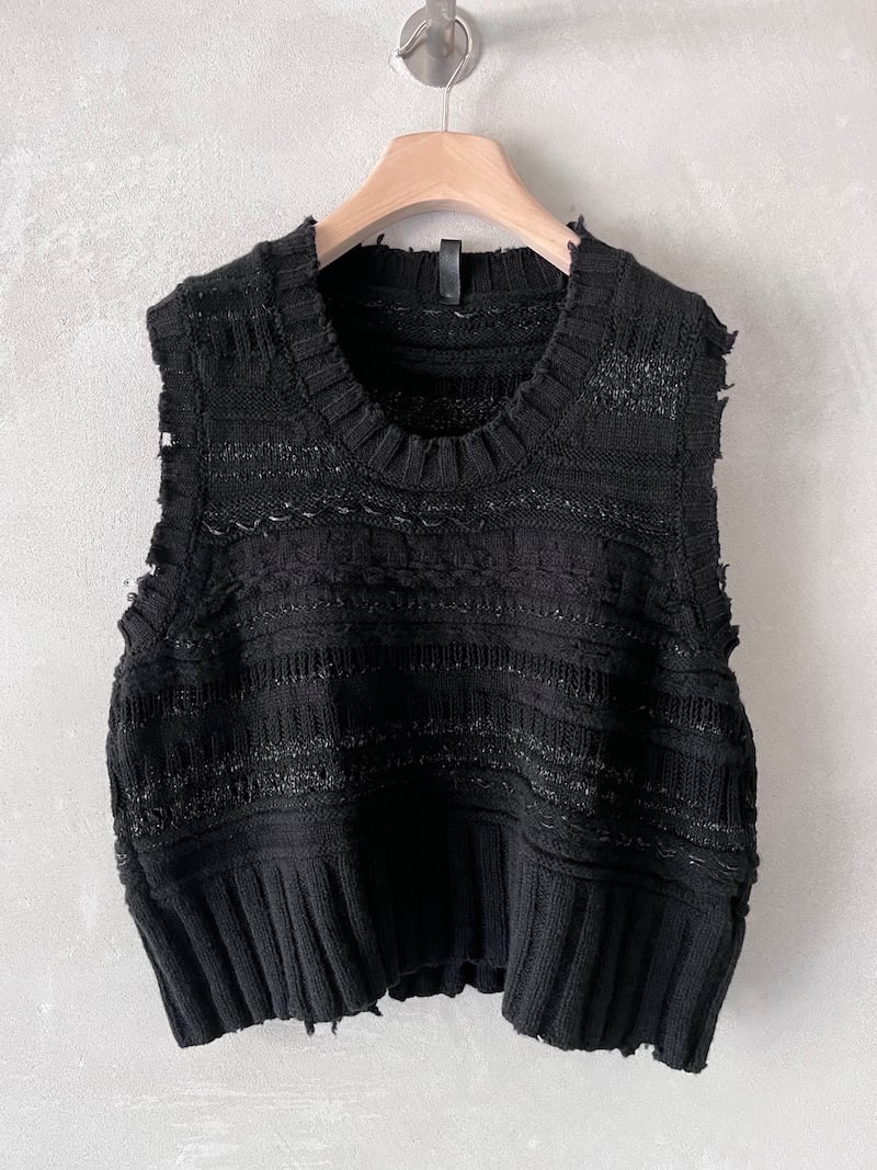 gilet lana merino nero serie numerica