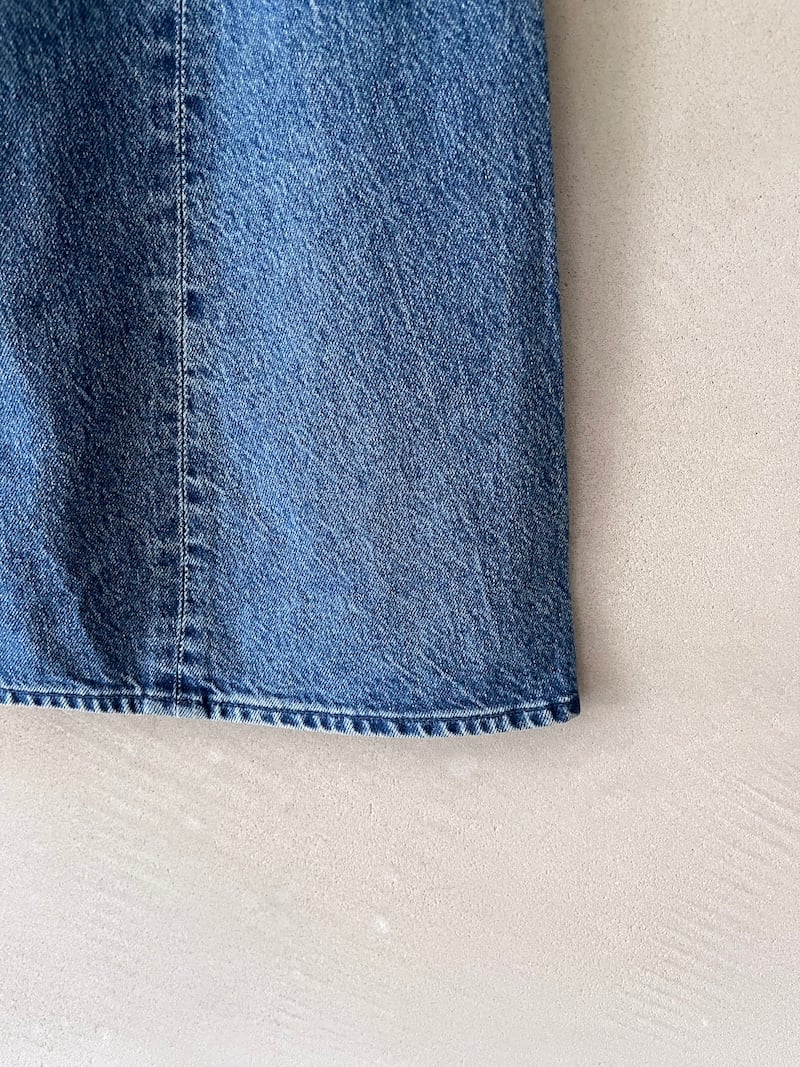 jeans gamba larga vita media the lemon twist sneak mother denim