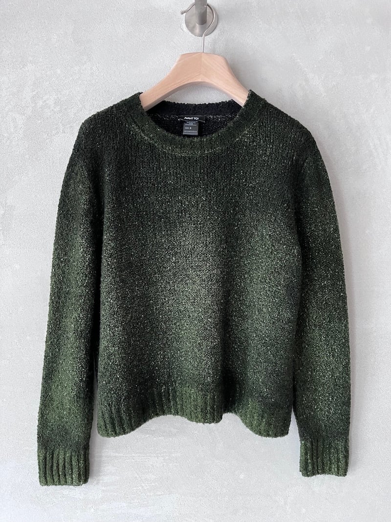 maglia boxi crop lana seta verde scuro avant toi