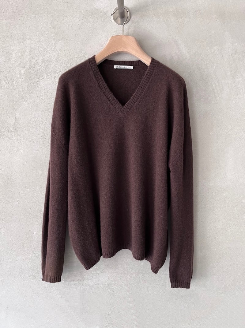 maglia boxi over cashmere marrone stefano mortari
