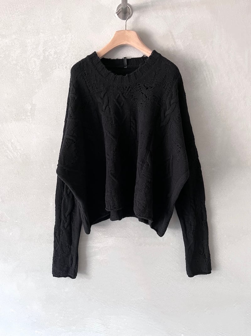 maglia over boxi nero lana merino serie numerica