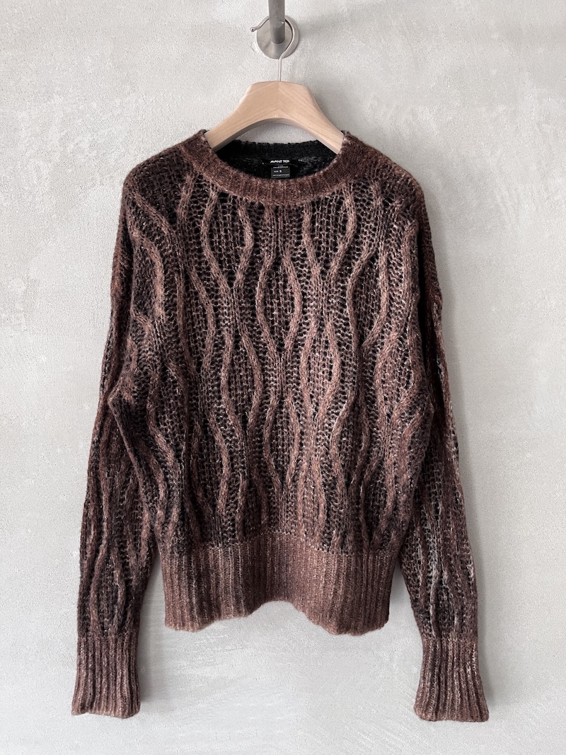 maglia traforata cashmere seta ruggine avant toi