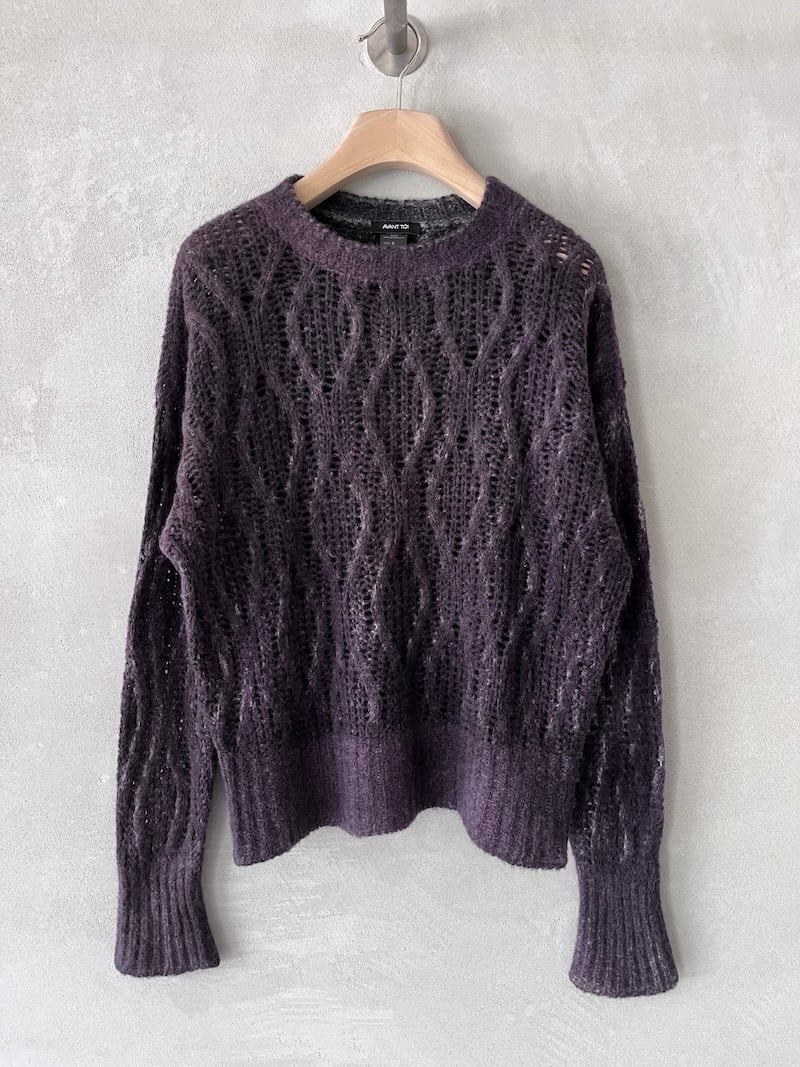 maglia traforata cashmere seta viola avant toi