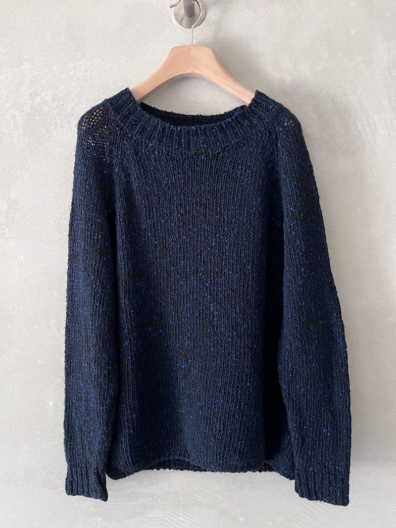 maglione cashmere tweed blue fissore