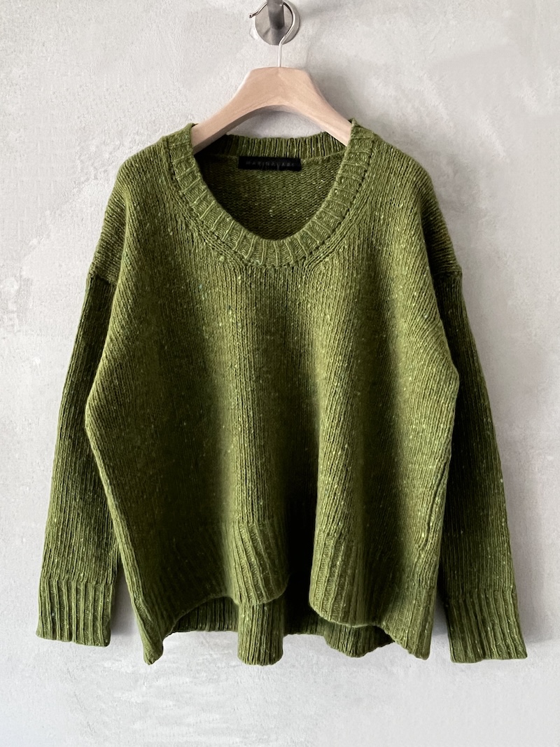 maglione over boxi cashmere lana tweed kiwi marinalari