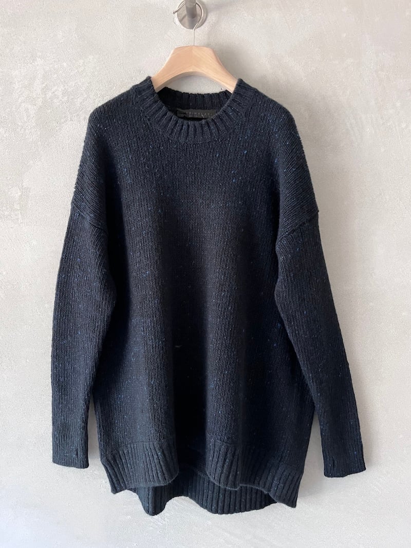 maglione oversize cashmere lana blu marina lari