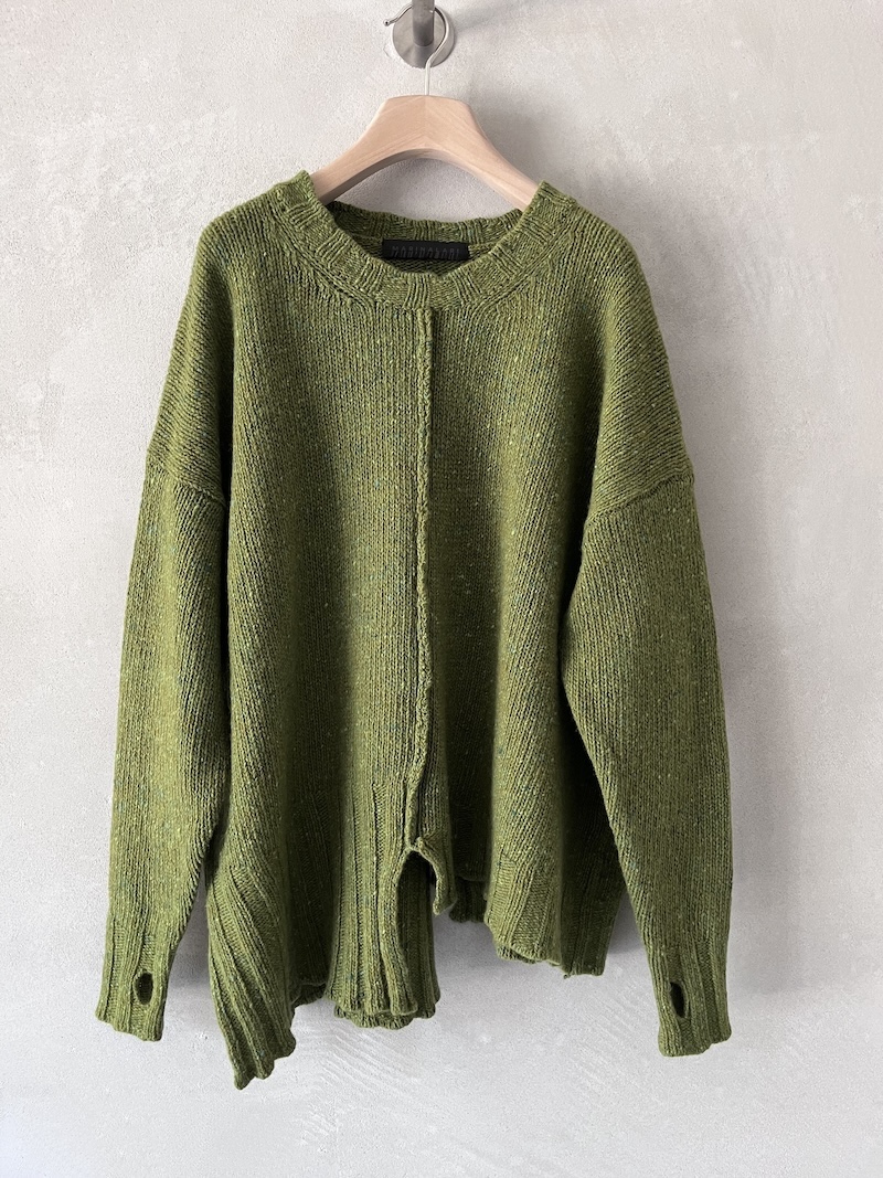 maglione oversize cashmere lana tweed verde marina lari
