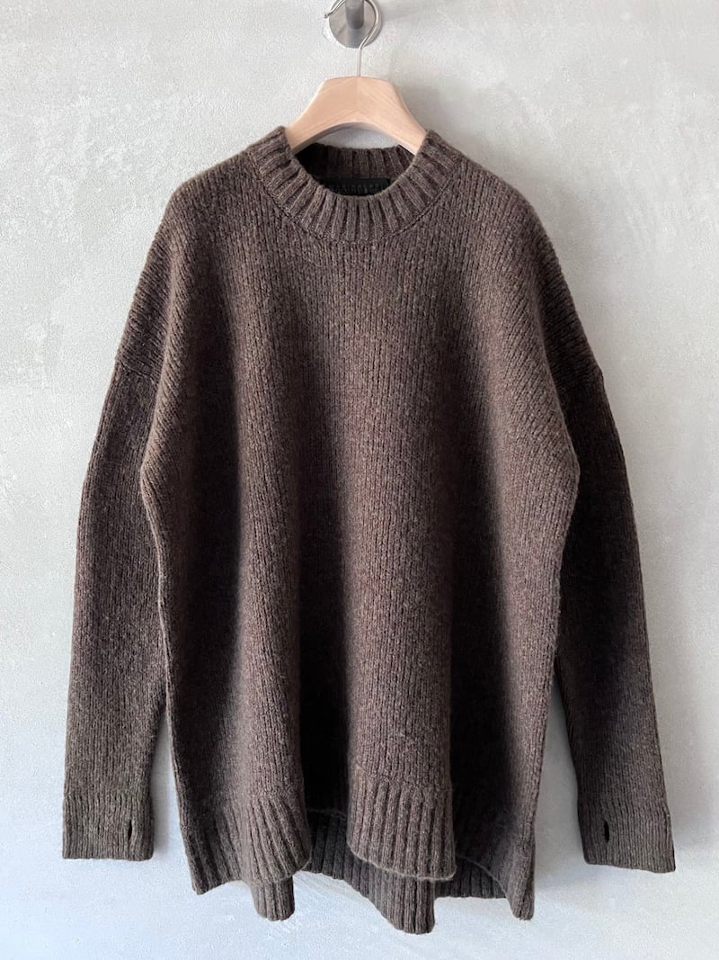 maglione oversize lana melange marrone marina lari